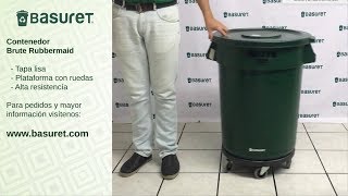 Basuret - Botes de Basura - Contenedor Brute con Tapa y Plataforma con Ruedas