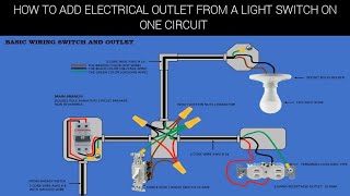HOW TO ADD ELECTRICAL OUTLET FROM A LIGHT SWITCH ON ONE CIRCUIT | WIRING DIAGRAM