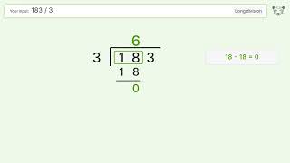 Long Division Problem 183/3: Step-by-Step Video Solution