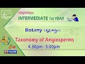 1st Inter Botany Taxonomy Of Angiosperms Intermediate Education November 16 2020