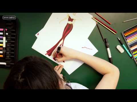 Drawing a fashion sketch, Student of Istituto di Moda Burgo at work!