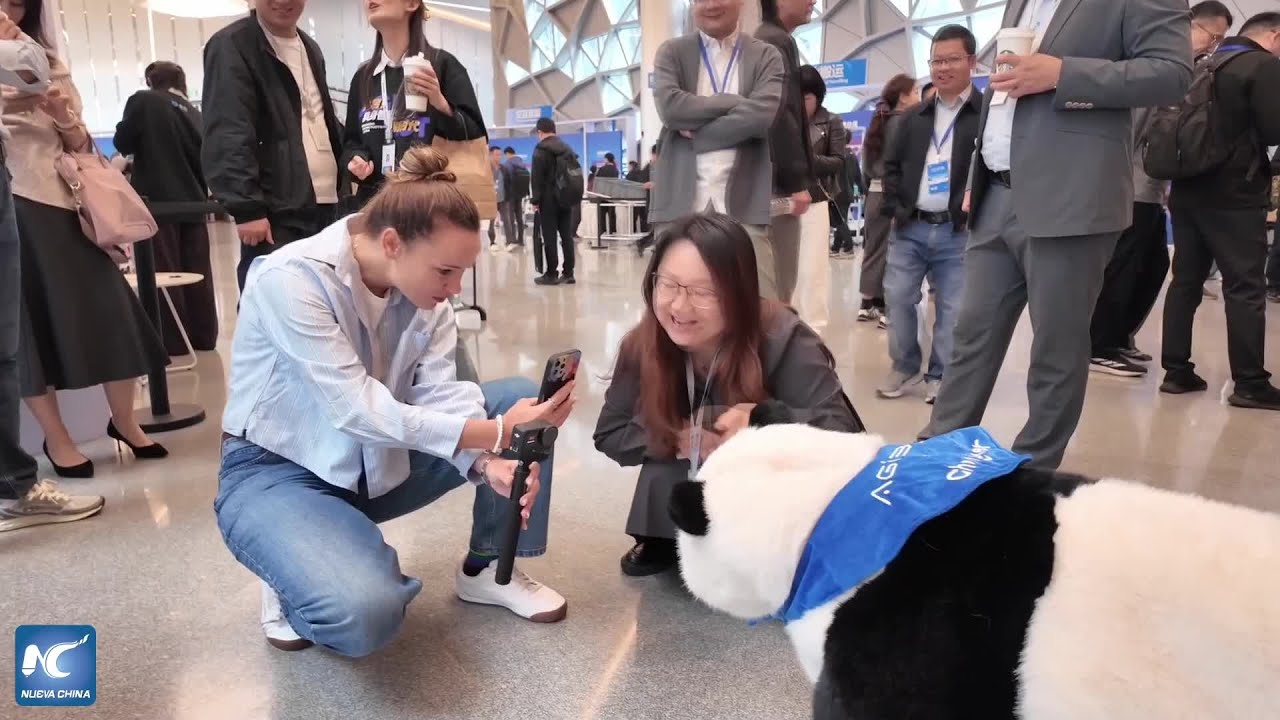 Un adorable robot panda se vuelve viral en Shanghai