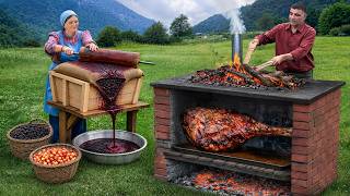 Cooking Giant Beef Leg In Sweet Mulberry Marinade!