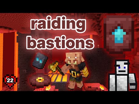 Raiding Bastions in Survival Minecraft!