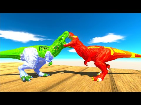 HULK T-REX vs SHAZAM T-REX DEATH RUN FOREST - Animal Revolt Battle Simulator
