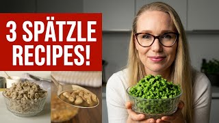 3 German Spätzle Varieties - German Spinach, Liver and Hazelnut Spätzle