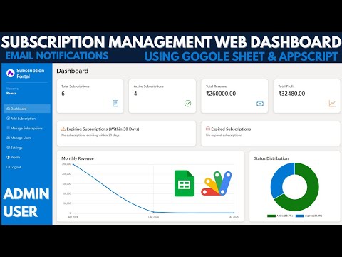 How to Make Subscription Management Dashboard in Google Sheets + Apps Script | D32