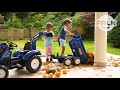 Pedalinis traktorius FALK New Holland su priekaba mėlynas