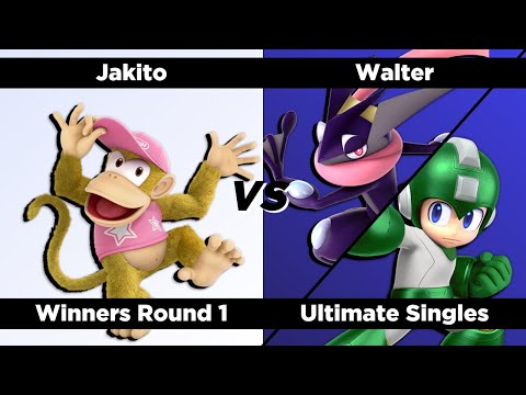 Super Smash QWERTZ #8  - Pools Winners Round 1 - Jakito (Diddy Kong) vs. Walter (Greninja/Mega Man)