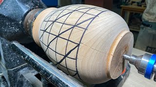 Wood turning- Double Twisted Vase (bluetti EB 150 )