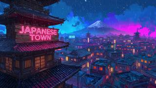 Japanese Town Ambience 🪞 Lofi Hip Hop Beats & 1980s & 90s Retro Vibes 🪩 Nostalgic Lofi Rain Playlist