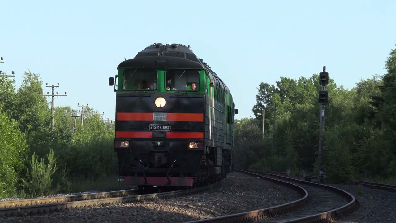 Тепловоз 2ТЭ116-1667 близ ст. Мууга / 2TE116-1667 near Muuga station