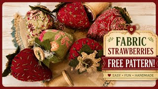 DIY Fabric Strawberries | Sew or Glue + Free Pattern