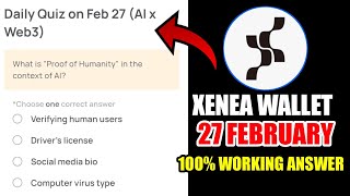 Download lagu Xenea Wallet Quiz Answer 27 FEBRUARY | Xenea Wallet Quiz 27 FEB | Xenea Wallet Voucher Code Today mp3