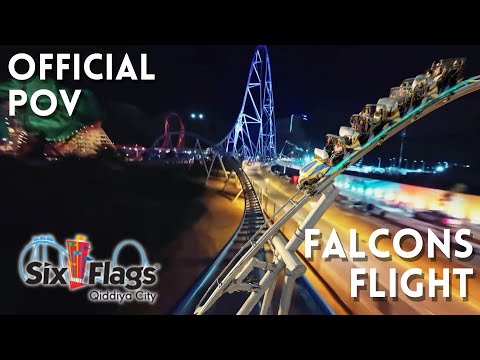 Six Flags Qiddiya City | Falcons Flight On Ride POV (World's tallest fastest longest roller coaster)