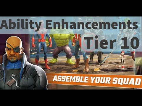 How to 3 Stars Ability Enhance Tier 10 with 177K team! Beginner's Guide, Marvel Strike, Free to play