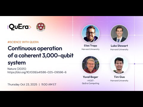 Science with QuEra: Continuous operation of a coherent 3,000-qubit system