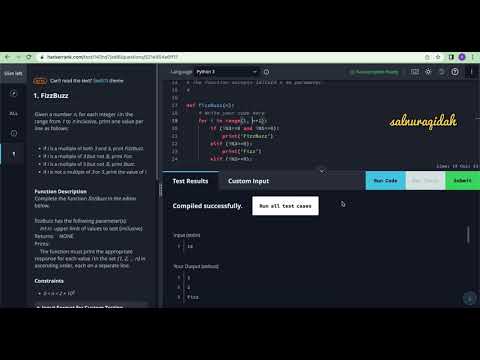 Hackerrank Fizzbuzz Solution With Python