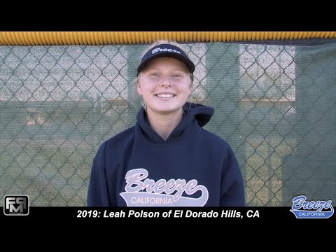 2019 Leah Polson Shortstop and Pitcher Softball Skills Video - CA Breeze Warren