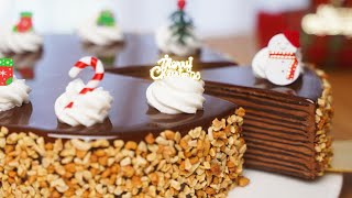 밀가루 없음 / 오븐 없어도 크리스마스 초콜릿 케이크를 만들 수 있어요 🎅 / Christmas Chocolate Cake / 컵 계량 / Gluten Free