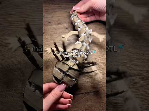 🦎🥹PART 2: Making a baby AXOLOTL for my wall | Cardboard Craft | DIY Shark Tutorial #cardboard #diy