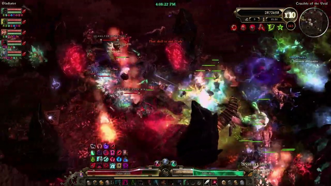 Grim Dawn - Chaos / Fire Pet Cabalist Crucible 150-170 (~4:50)