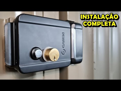 FECHADURA 12V REVERSÍVEL PRETA -GAREN