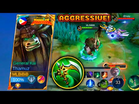 AGGRESSIVE THAMUZ JUNGLE - THE HARD GAMEPLAY | BUILD TOP 1 GLOBAL THAMUZ | MLBB #mobilelegends