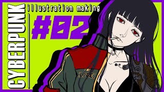 【お絵描き配信】サイバーパンクメカ女子キャラデザ＃02【drawing】