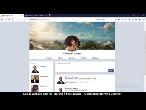 Social Website from scratch Part 8 Profile Page Top Bar | PHP | HTML | CSS | MYSQL Database
