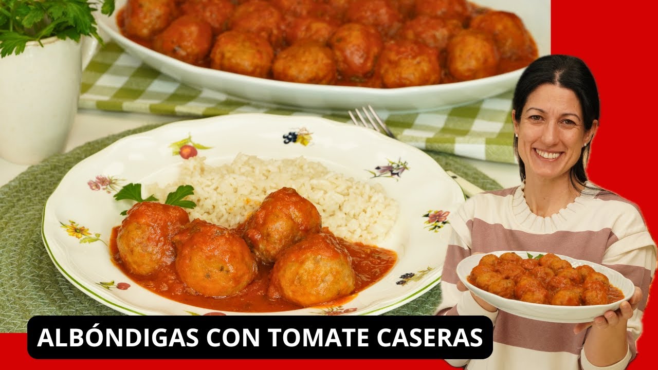 Homemade Meatballs in Tomato Sauce. Traditional Spanish Recipe