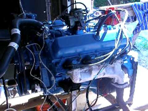 Oldsmobile Rocket 350 running on a homemade test stand