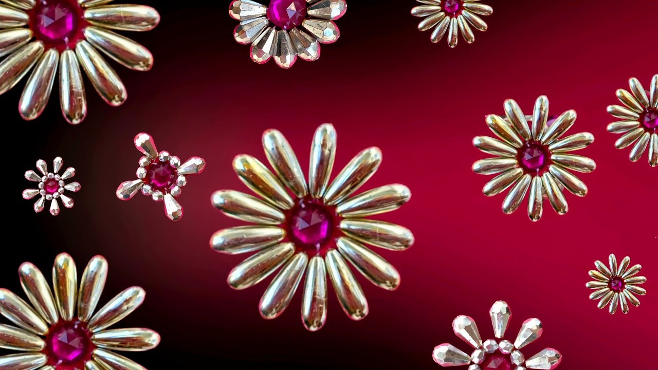 Designing and sewing some examples of flowers in jewelry embroidery❤️❤️❤️#diy