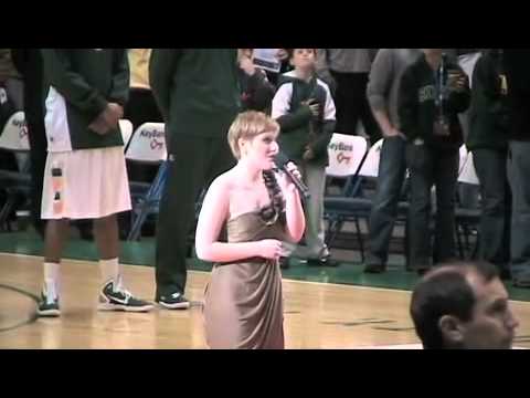 Valerie Webb sings the National Anthem for the Siena Saints!
