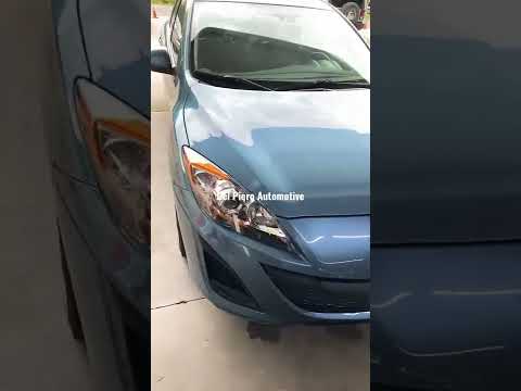 2011 Mazda 3 Gunmetal blue front repaired and painted. Very happy with results and opportunity.