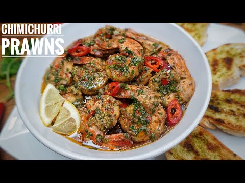 THE BEST PAN SEARED CHIMICHURRI PRAWNS