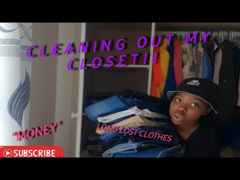 Clean out my closet with me| money + additional clothes I didn't know I had👀| #roadto100subscribers