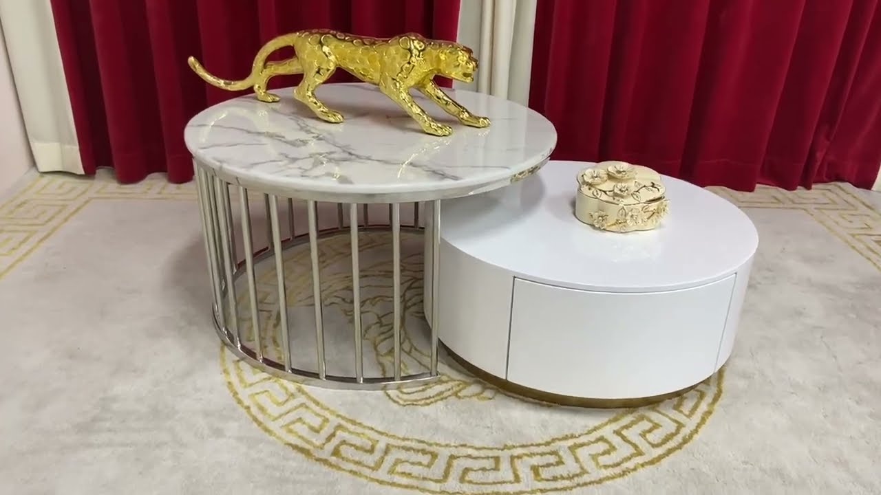 Watch video White MDF Round Nested Coffee Tables Now White MDF Round Nested Coffee Tables