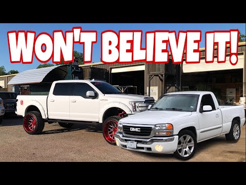 SOME BIG NEWS ABOUT BOTH OF YOU TRUCKS GMC SINGLE CAB AND LIFTED BOOSTED FORD F150