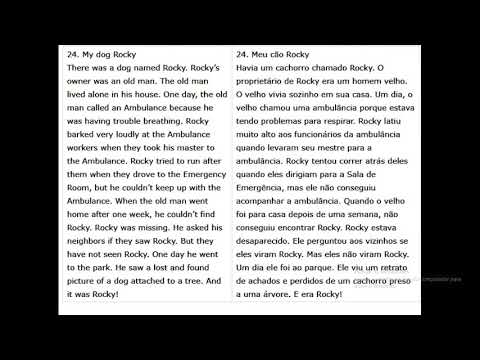 My dog Rocky - Leitura de um texto em inglês - Simple past tense. Texto narrativo.