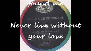 BeBe &amp; CeCe Winans -  I.O.U Me 1987 Lyrics Gospel