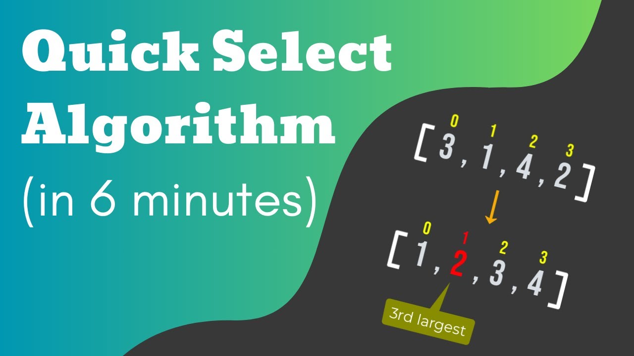 Quick Select Algorithm Visualized (and how it compares to Quick Sort!)