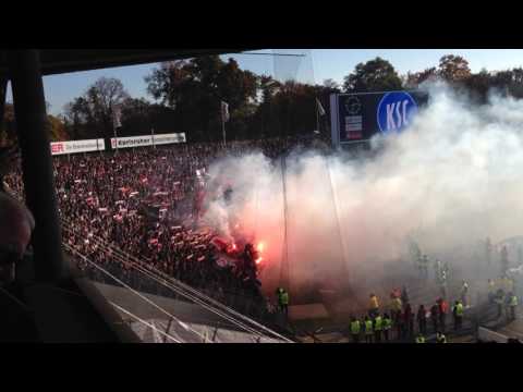 Karlsruher SC - VfB Stuttgart 2nd Half Pyro (Baden-Württemberg Derby) 30.10.2016