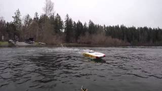 preview picture of video 'Gopro Boxing Day RC Boating 2014 Sproat Lake w/ Aquacraft Revolt and Lucas Oil Catamaran'