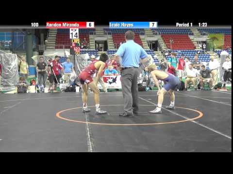 100 lbs. QF - Randon Miranda (CA) vs. Louie Hayes (IL)