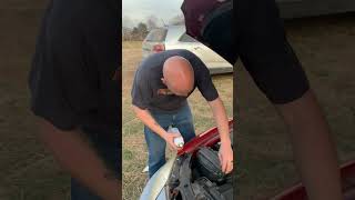 How to use starting fluid #mechanic  #automobile #diy #Lexus #backfire  #engine #fail #fire #boom