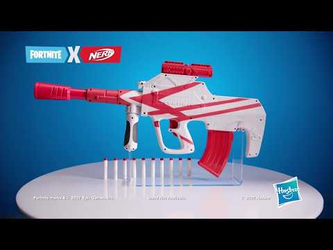 Nerf Fortnite B-AR Motorized Dart Blaster -- Fortnite Converge Wrap, 10-Dart Blasting, 10-Dart Clip, 10 Nerf Darts thumbnail