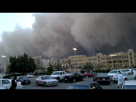 Kuwait Dust storm in Mangaf view