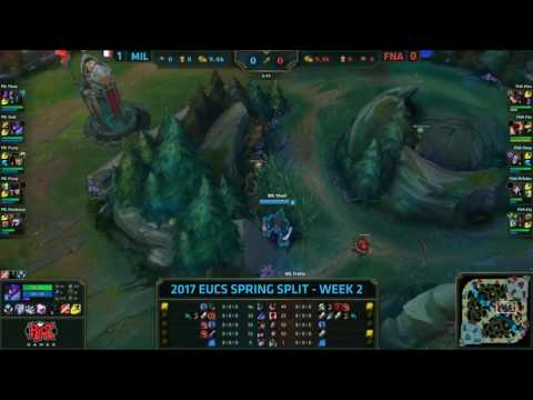 League Of Legends — Fnatic Academy vs Millenium  EU CS 2017 Spring Game 2