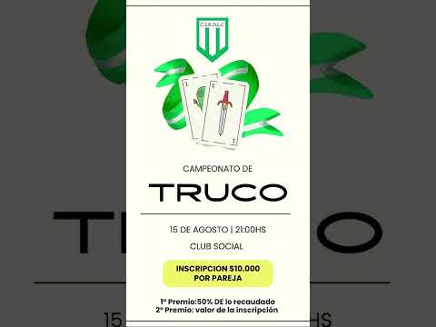 Viernes 15/08/25. 21 hs. Los Conquistadores, Prov. de Entre Rios. #locosxeltruco #truco